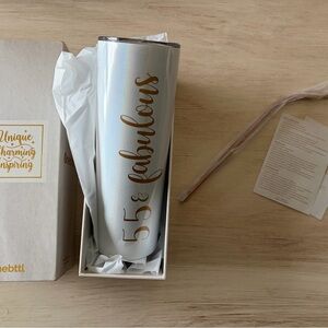 NEW White and Rose Gold Tumbler - 55 & Fabulous